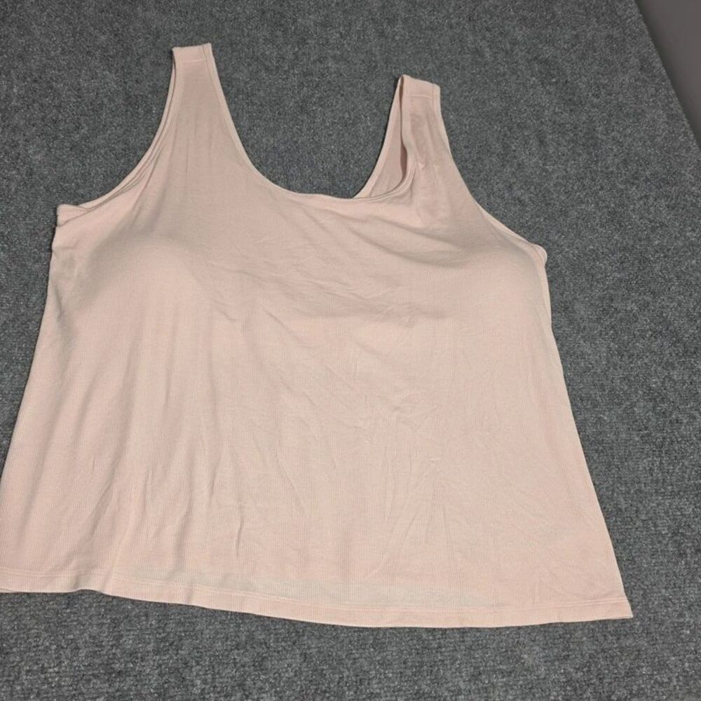 Women’s Plus Size Pink Padded Ribbed Tank Top